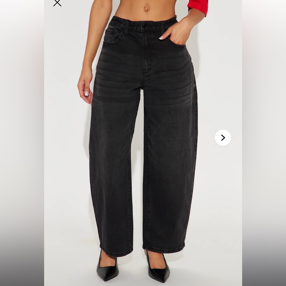 Best Ever Barrel Leg Jeans - Black Wash